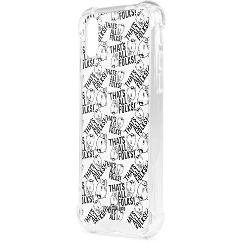 Looney Tunes Porky Pig Black and White iPhone XS Clear Case