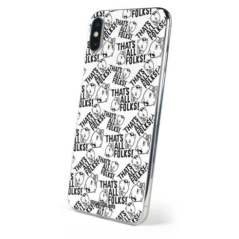 Looney Tunes Porky Pig Black and White iPhone XS Skin