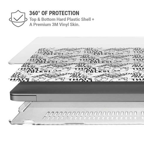 Looney Tunes Porky Pig Black and White MacBook Cases