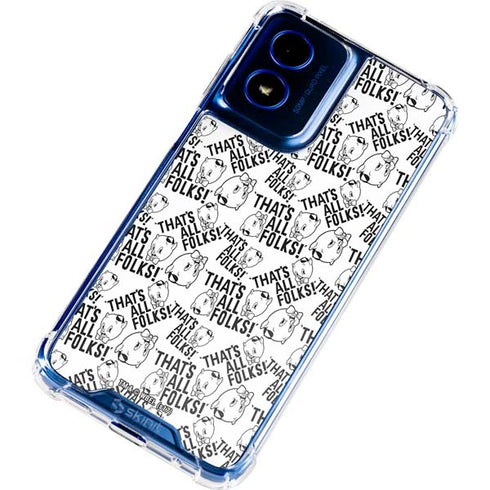 Looney Tunes Porky Pig Black and White Moto G Play 4G (2024) Clear Case
