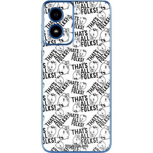 Looney Tunes Porky Pig Black and White Moto G Play 4G (2024) Skin