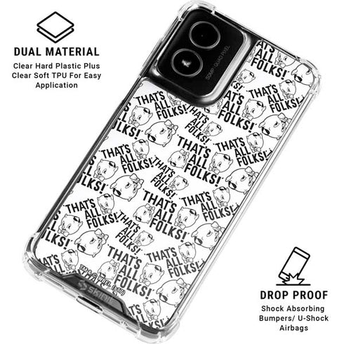 Looney Tunes Porky Pig Black and White Moto G Power 5G (2024) Clear Case