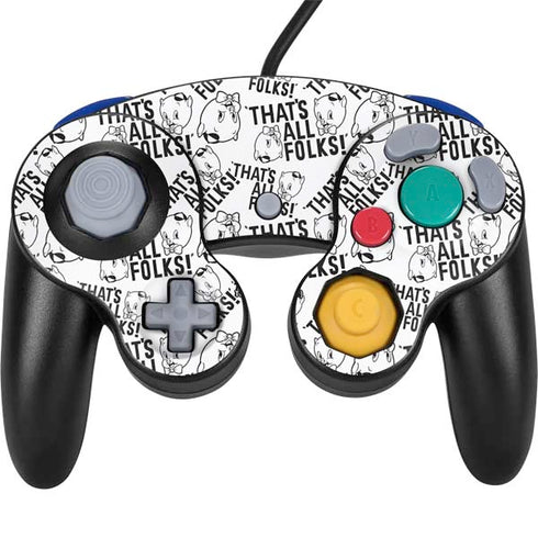 Looney Tunes Porky Pig Black and White Nintendo GameCube Controller Skin