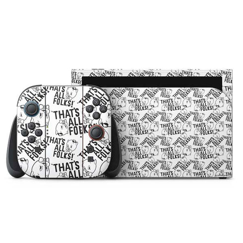 Looney Tunes Porky Pig Black and White Nintendo Skins