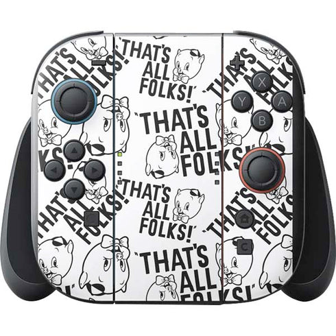 Looney Tunes Porky Pig Black and White Nintendo Switch 2 (2025) with Joy-Con Skin