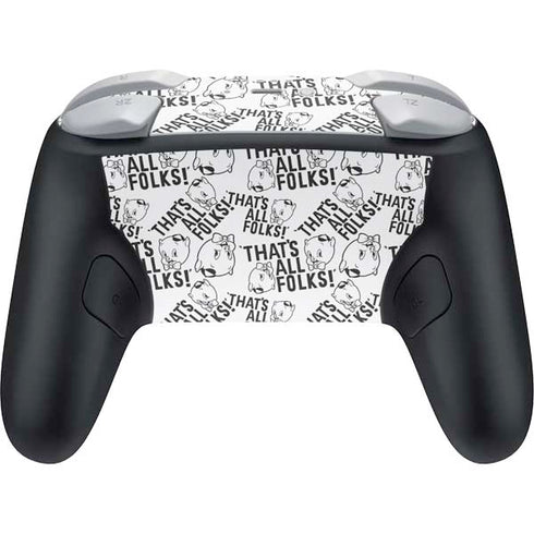 Looney Tunes Porky Pig Black and White Nintendo Switch 2 (2025) Pro Controller Skin