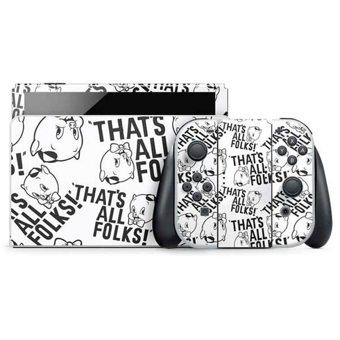 Looney Tunes Porky Pig Black and White Nintendo Skins