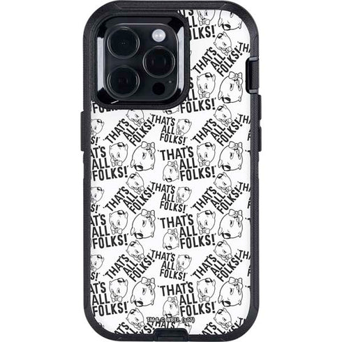 Looney Tunes Porky Pig Black and White Otterbox Defender iPhone Skin