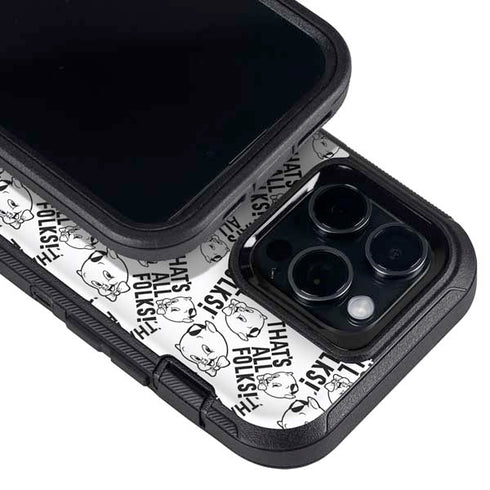 Looney Tunes Porky Pig Black and White Otterbox Defender iPhone Skin