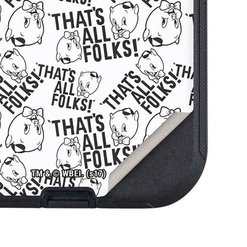 Looney Tunes Porky Pig Black and White Otterbox Defender iPhone Skin