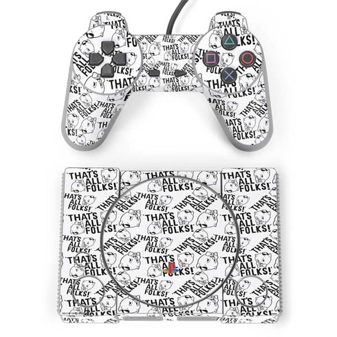 Looney Tunes Porky Pig Black and White PlayStation Classic Bundle Skin