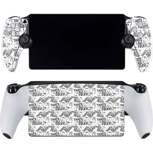 Looney Tunes Porky Pig Black and White PlayStation Portal Remote Player Skin