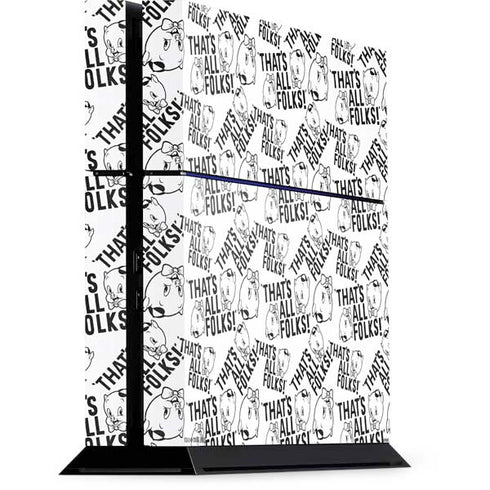 Looney Tunes Porky Pig Black and White PS4 Console Skin