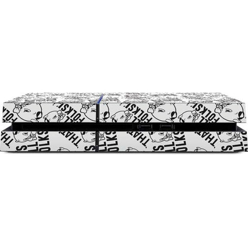 Looney Tunes Porky Pig Black and White PS4 Console Skin