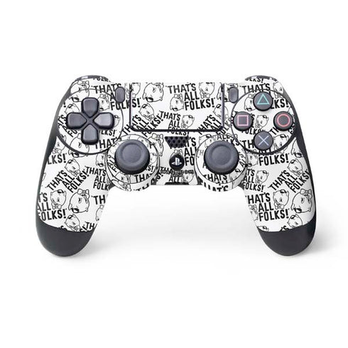 Looney Tunes Porky Pig Black and White PS4 Controller Skin