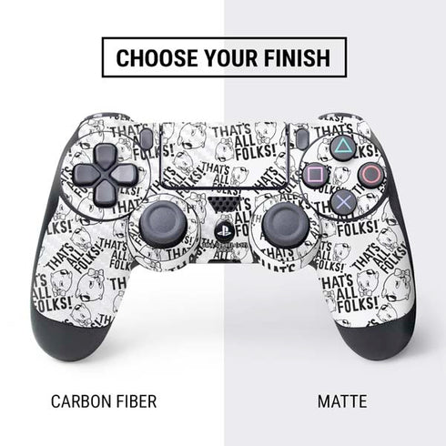 Looney Tunes Porky Pig Black and White PS4 Controller Skin