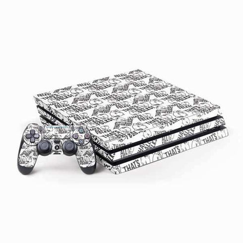 Looney Tunes Porky Pig Black and White PS4 Pro Bundle Skin