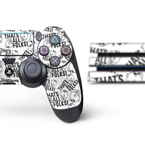 Looney Tunes Porky Pig Black and White PS4 Pro Bundle Skin