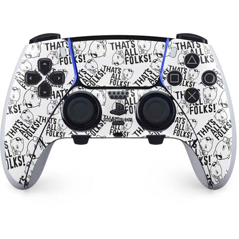 Looney Tunes Porky Pig Black and White PS5 DualSense Edge Pro Controller Skin