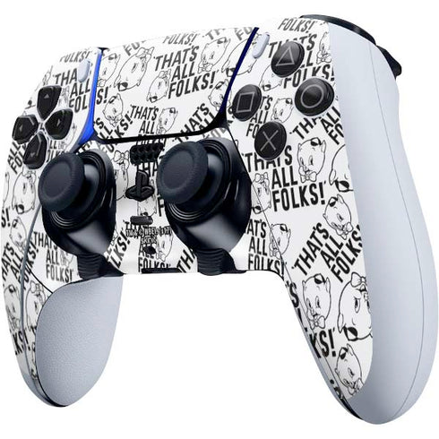 Looney Tunes Porky Pig Black and White PS5 DualSense Edge Pro Controller Skin