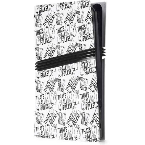 Looney Tunes Porky Pig Black and White PS5 Pro Console Skin