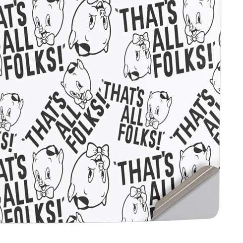 Looney Tunes Porky Pig Black and White PS5 Pro Console Skin