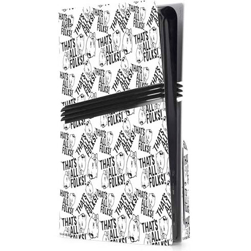 Looney Tunes Porky Pig Black and White PlayStation PS5 Skins