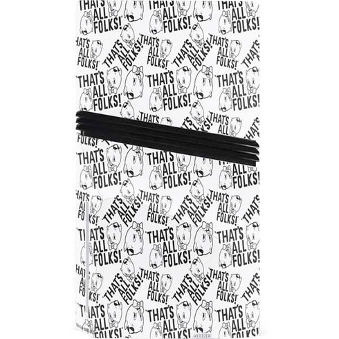 Looney Tunes Porky Pig Black and White PS5 Pro Disk Console Skin