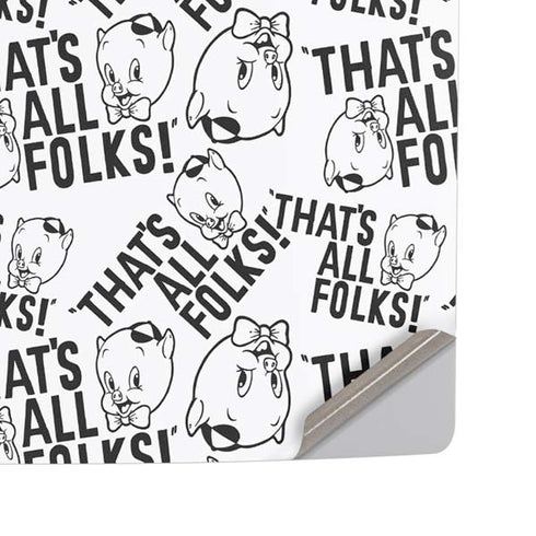 Looney Tunes Porky Pig Black and White PS5 Pro Disk Console Skin