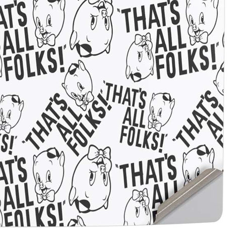 Looney Tunes Porky Pig Black and White PS5 Slim Digital Edition Console Skin