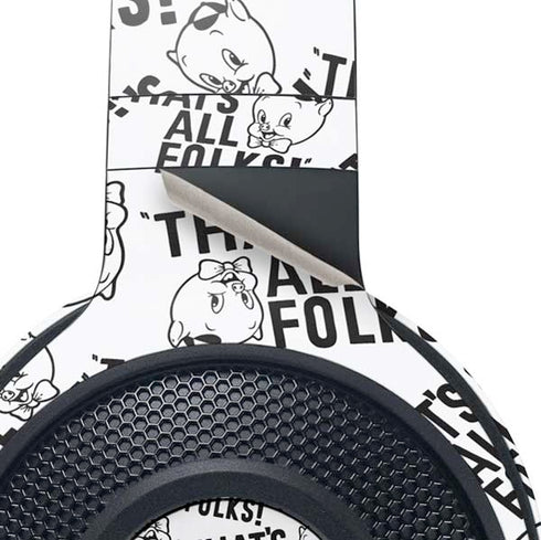 Looney Tunes Porky Pig Black and White Razer Kraken X Skin