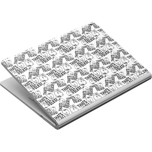 Looney Tunes Porky Pig Black and White Surface Book Skin
