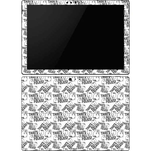 Looney Tunes Porky Pig Black and White Surface Pro 6 Skin