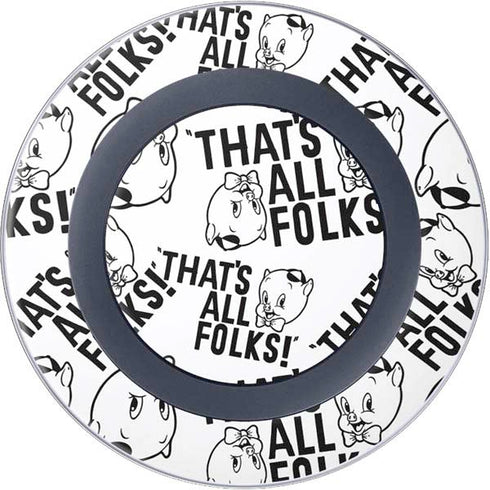 Looney Tunes Porky Pig Black and White Wireless Charger Skin