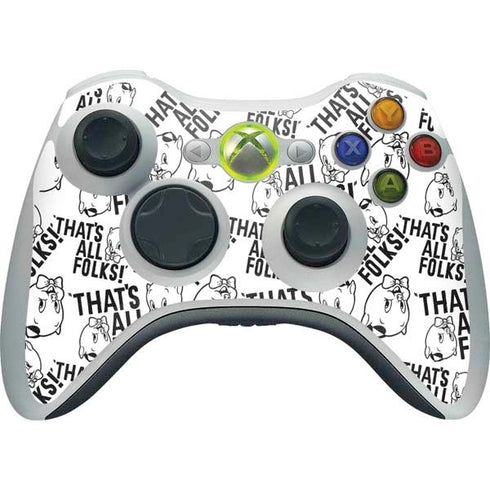 Looney Tunes Porky Pig Black and White Xbox 360 Wireless Controller Skin