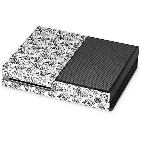 Looney Tunes Porky Pig Black and White Xbox One Console Skin