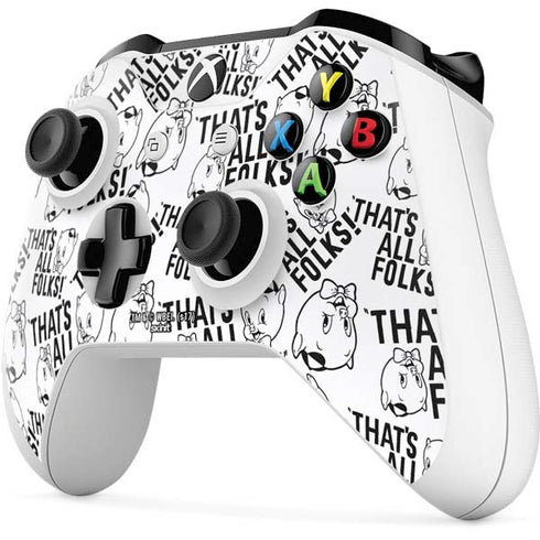 Looney Tunes Porky Pig Black and White Xbox One S Controller Skin