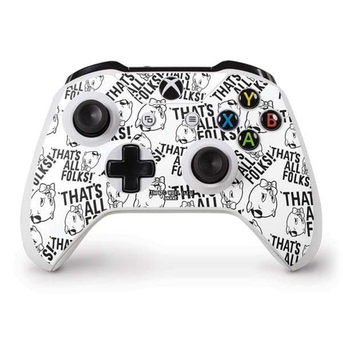 Looney Tunes Porky Pig Black and White Xbox One S Controller Skin