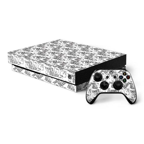 Looney Tunes Porky Pig Black and White Xbox One X Bundle Skin