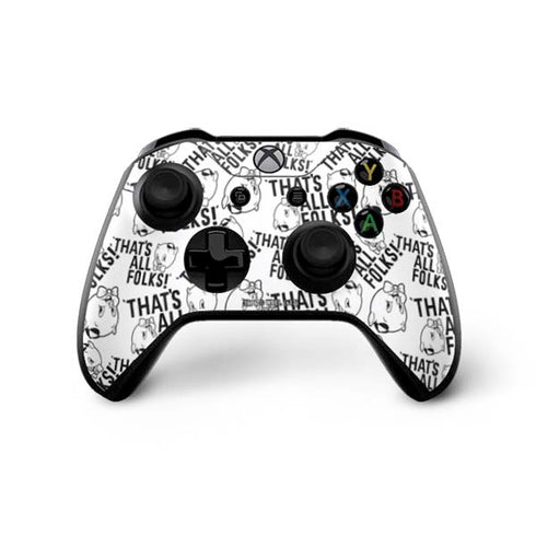 Looney Tunes Porky Pig Black and White Xbox One X Controller Skin