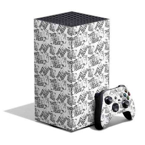 Looney Tunes Porky Pig Black and White XBox Series X Digital Edition Bundle Skin