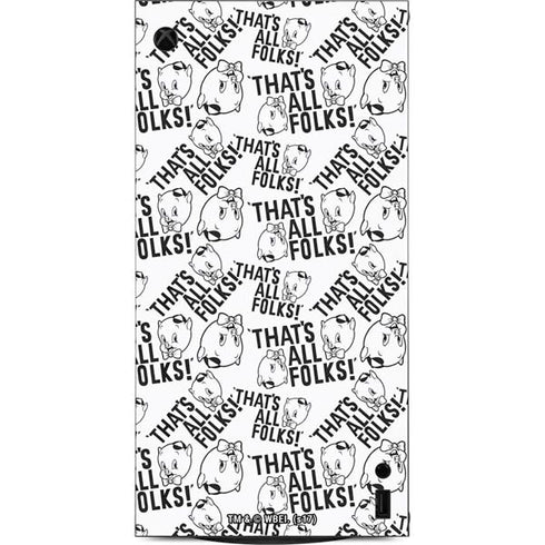 Looney Tunes Porky Pig Black and White XBox Series X Digital Edition Console Skin