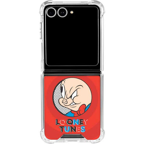 Looney Tunes Porky Pig Full Galaxy Z Flip7 Clear Case