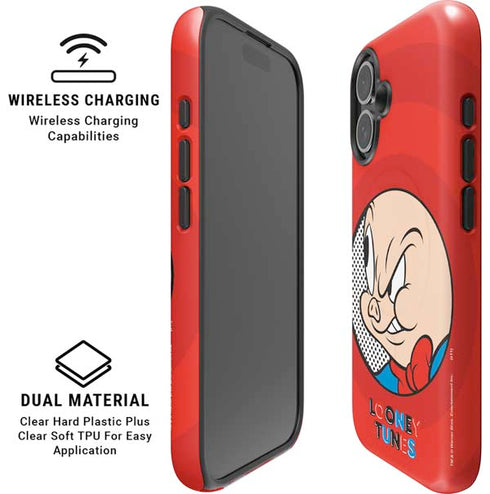 Looney Tunes Porky Pig Full iPhone 16 Magsafe Impact Case