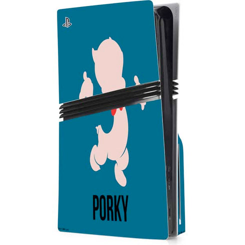 Looney Tunes Porky Pig Identity PS5 Pro Disk Console Skin
