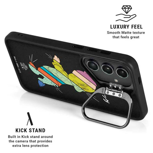 Looney Tunes Porky Pig Sliced Juxtapose Galaxy S25 Plus Kickstand Case
