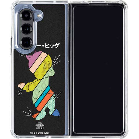 Looney Tunes Porky Pig Sliced Juxtapose Galaxy Z Fold5 5G Clear Case