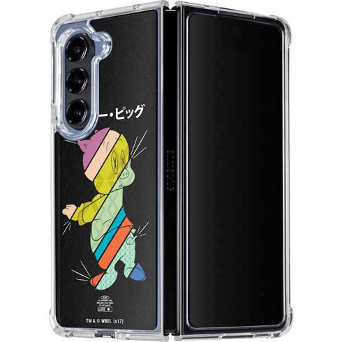 Looney Tunes Porky Pig Sliced Juxtapose Galaxy Z Fold5 5G Clear Case