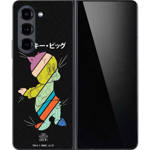 Looney Tunes Porky Pig Sliced Juxtapose Galaxy Z Fold5 5G Skin