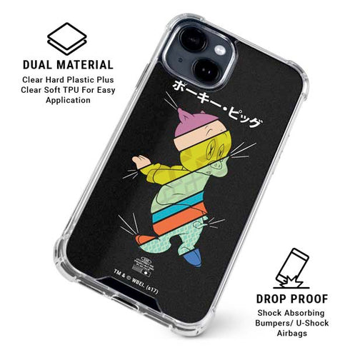 Looney Tunes Porky Pig Sliced Juxtapose iPhone 15 Clear Case